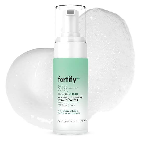 Fortify Skincare Facial Cleanser with Hyaluronic & Salicylic Acid 3-in-1: Detox, Treat, Boost Foaming Face Wash For Oily & Acne-Prone Skin Dermatologist Tested, Clean Beauty 5.07 Fl Oz