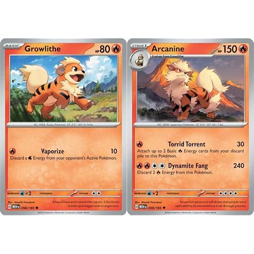 Arcanine 059165 - Growlithe - Pokemon 151 - Evolution Card Lot