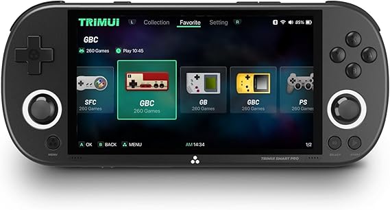 Smart Pro Handheld Game Console, Mini Game Player, Supports Over 20 Games and 5" IPS High Resolution Screens, Portable Video Game Console Black | ミニゲームプレーヤー、20種類以上のゲームフォーマットに対応、5インチIPS高解像度スクリーン、ポータブルビデオゲームコンソール。