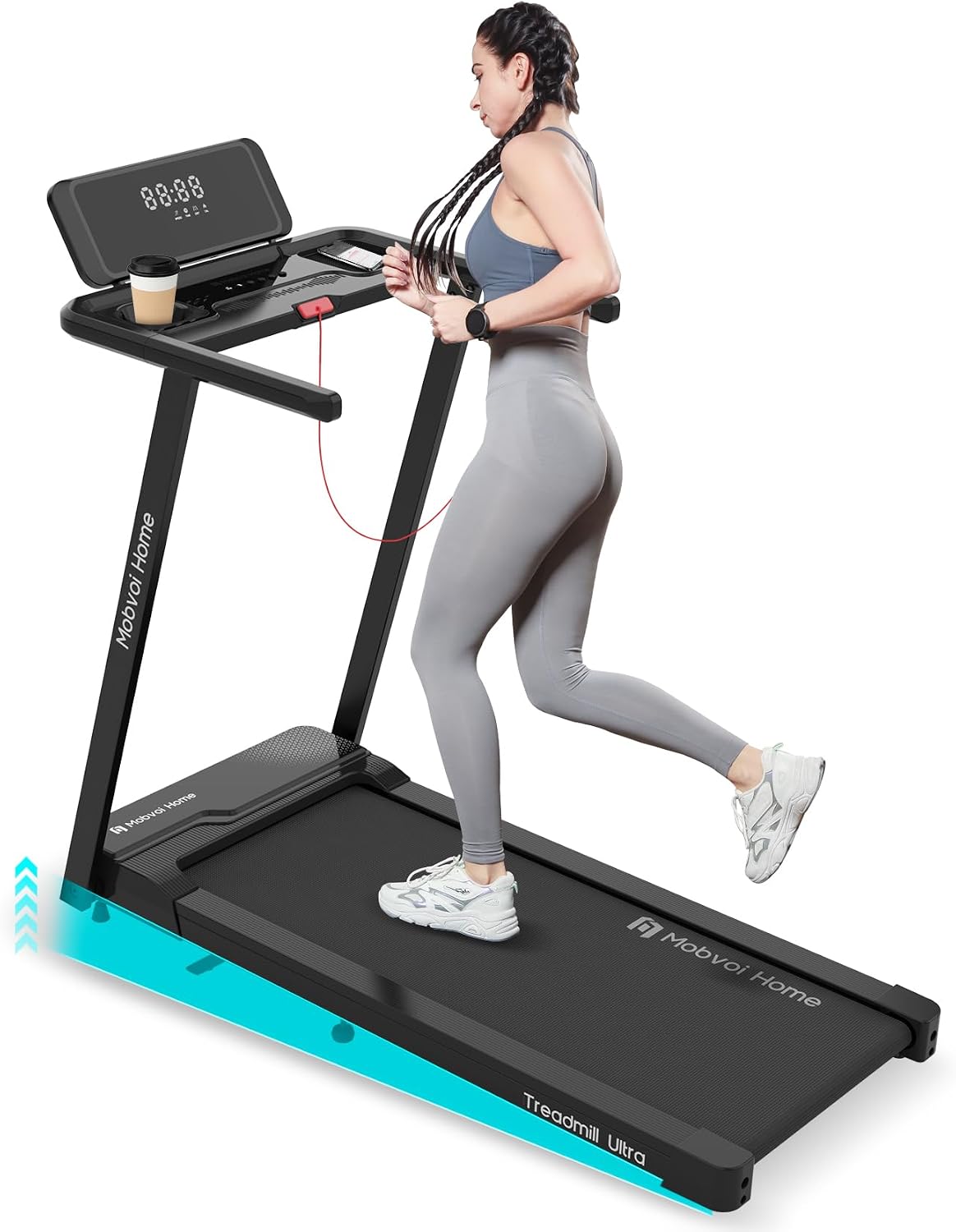 Mobvoi ルームランナー ランニングマシン AIスポーツコーチングトレッドミル 傾斜 ランニングパット 折りたたみ式 家庭用 トレーニングマシン 静音 ジョギングマシン 3種類のモード ウォーキングマシーン ダイエット器具 コンパクト 省スペース 収納便利 LEDディスプレイ 高齢者 男女兼用