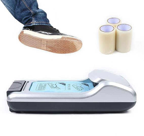 Shoe Cover Machine, + 900 Pairs ABS Plastic Shoe Film, GDAE10 Automatic Disposable Shoe Covers Dispenser Shoe Mould Machine Home Office