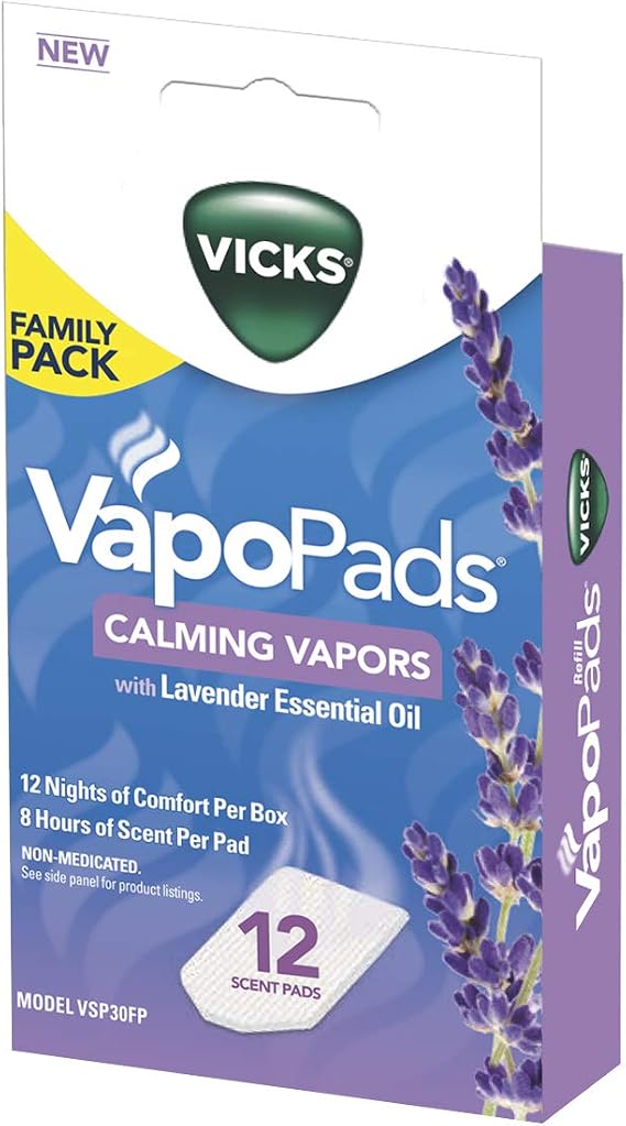 Vicks Calming Lavender VapoPad Family Pack, 12 Count