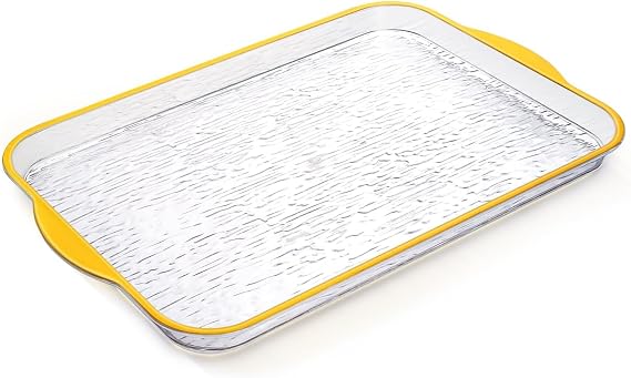 Elegant Rectangular Serving Tray, Large, 1 Pcs | Reusable Plastic, For Desserts Cookies Cakes Cheese, Coffee Table Dining Decorative, Perfect for Parties and Events