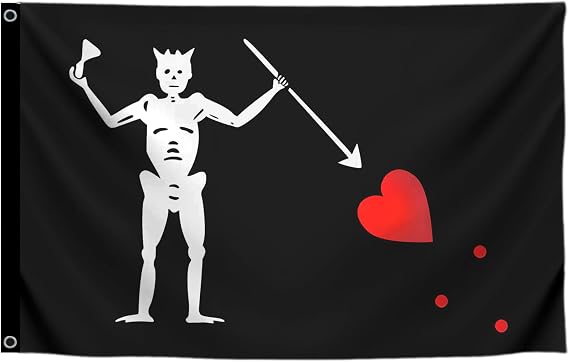 12x18 Inches Garden Flag Edward Teach "Blackbeard" with Two Brass Grommets - Double Sided Pirate Boat Flags - Polyester Black Cool Wall Flags for Decor College Dorm - Yard Flag Outdoor Pirate Arrow