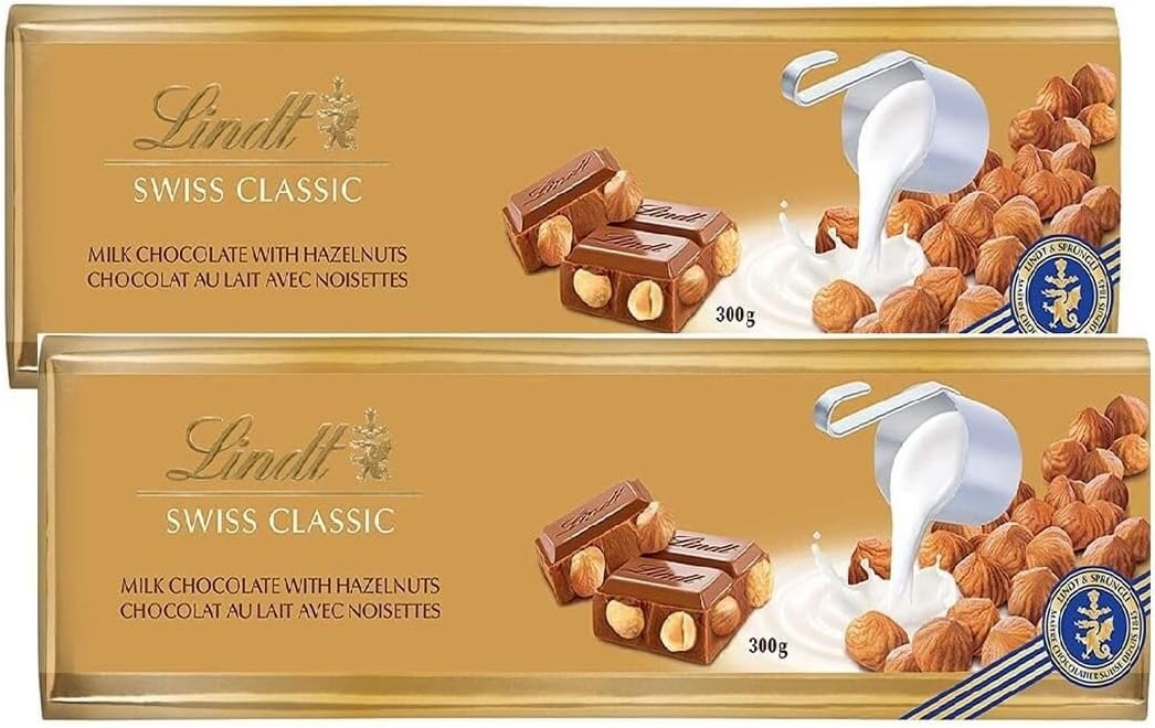 Lindt Gold Mılk Hazelnut 300Gr - Sütlü Fındıklı Çikolata X 2 Adet