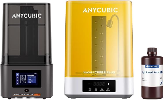 ANYCUBIC Photon Mono 4 Ultra, Wash and Cure 3 Plus Station and High Speed Resin Grey 1KG, Resin 3D Printer Bundles