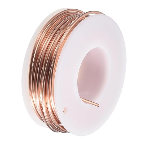 sourcing map Soft Copper Wire (18 Gauge, 65.6 FT), 99.9% Pure Bare Copper Wire 1mm Solid Craft Wire for DIY Crafting Gardening Decoration (20Meter)