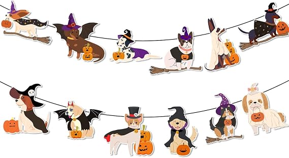 Halloween Dog Decorations Halloween Dog Witch Banner