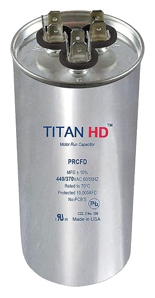 Motor Dual Run Cap, 50/5 MFD, 440V, Round