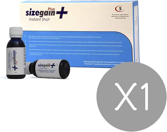 SizeGain Plus Instant Shot 5: Natural Drink to Increase Male Sexual Potency (1)