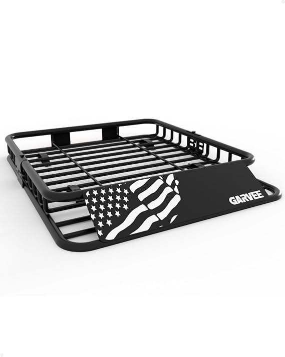 GarveeLife 46" x 36" Universal Roof Rack Cargo Carrier Basket, 200 Lbs Capacity Rooftop Cargo Rack, Car Top Luggage Holder Basket Heavy Duty for SUVs, Trucks, Vehicles