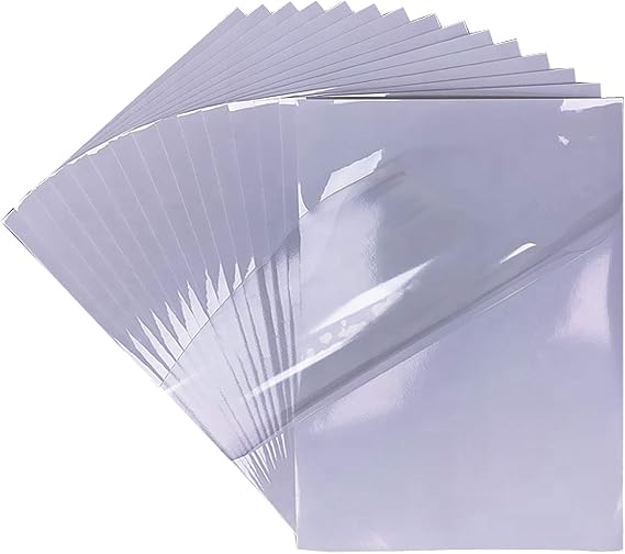 Bleidruck Crystal Clear Sticker Paper 10 Sheets A4 Size (8.25" x 11.7") Printable Vinyl Sticker Paper 100% Transparent Vinyl Sticker Paper for Inkjet/Laser Printer Cricut Compatible
