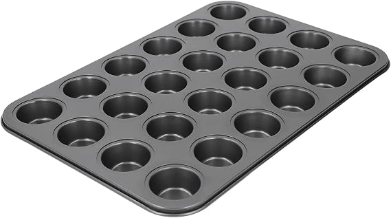 24 Cup Muffin Pan Nonstick Carbon Steel Small Round Pancake Cupcake Baking Tray for Home Kitchen