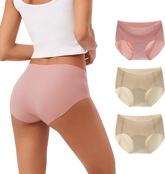 INNERSY Seamless Knickers for Women Mid Rise No Vpl Ladies Pants Pack of 3
