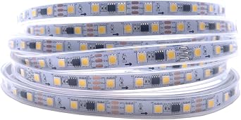 DC12V WS2811 LED Strip 5050 White Warm White Single Color Pixel Light Addressable Horse Race External 1 IC Control 3Leds (IP67 Waterproof in Tube, Warm White)