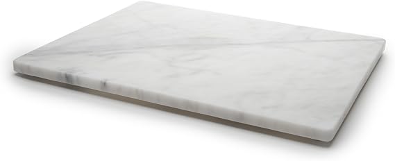 Fox Run Marble Pastry Board, 16" x 20" Natural White Marble Dough Board | Large Marble Board | Baking Essential | Perfect for Dough & Pastries | Marble Charcuterie Board | Naturally Cool & Nonstick