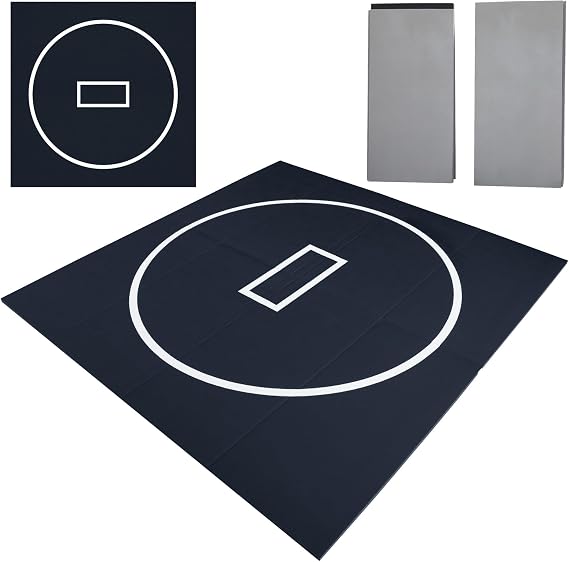 Wrestling Mat for Home Gym, BJJ Jiu Jitsu Wrestling Mats with Thick Foam Padding, Roll Out Martial Arts Training Mat for MMA, Judo, Grappling & Boxing Practice, 10' x 10' / 10' x 6.5'