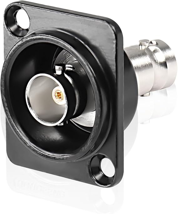 XMSJSIY D-Type Double BNC Plug Connector Chassis Panel Mount Adapter