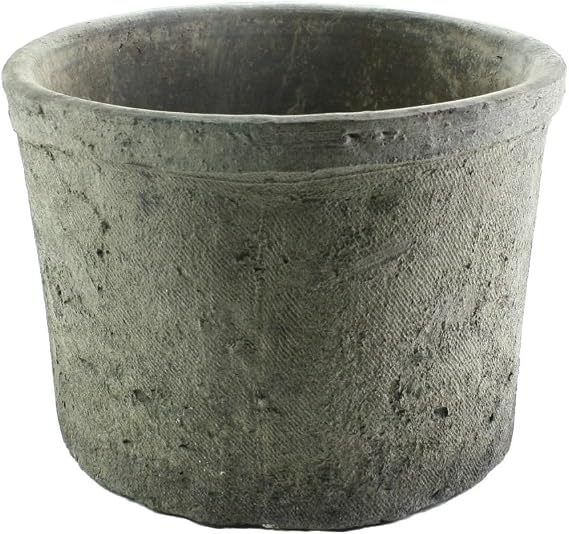 HomArt Rustic Terra Cotta Cylinder, Small, Moss Grey, 1-Count