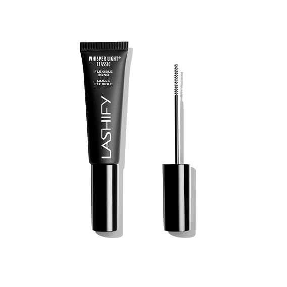 Lashify Whisper Light Classic lash Bond, Flexible Hold Adhesive, buildable Layering Formula with Precision lash Wand, Black