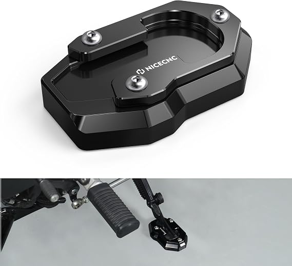 NICECNC Black Foot Kickstand Extender Pad Side Stand Extender Pad Compatible with Harley Sportster S RH1250S 2021-2024, Replacement for 50000199