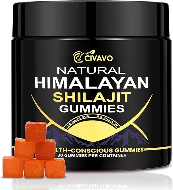 Natural Himalayan Shilajit Gummies, Organic Natural Shilajit Gummies for Men & Women, Supports Natural Energy and Strength, 30 Count