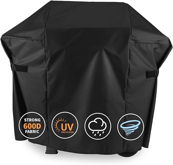 GRISUN 48 Inch Black Waterproof Grill Cover for Weber Spirit 200 Series