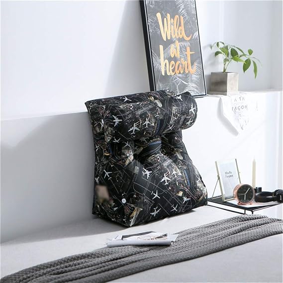 Triangle Wedge Pillow Shaped Bed Wedge Pillow for Reading Wedge Pillow Wedge Cushion Triangle Pillow Triangle Perfect for Bed Backrest Color: F, Size: 55x30x60cm