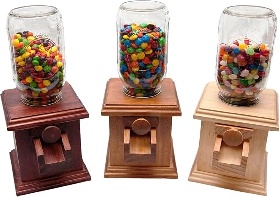 Handcrafted Wood Candy Dispenser - 1 PCS - Great for M&M Peanut Snack and many more - Wooden Candy Dispenser - DavesWoodDesigns