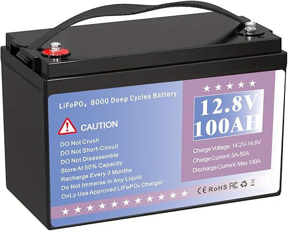 12V 100Ah LiFePO4 Lithium Battery, Group 31 Lithium Battery 100A BMS Low-Temp Protection 15000 Deep Cycles Rechargeable Lithium Iron Phosphate Battery for Solar System, Rvs, Home