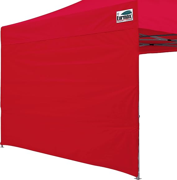 Eurmax USA 10x10 Pop Up Canopy SunWall-UV Protection for Tents,Blocks Sunlight&Wind,Water Resistant Side Wall Only,Easy Hook & Loop Installation,Fit for 10FT Straight Leg Shelters&Gazebo,Red