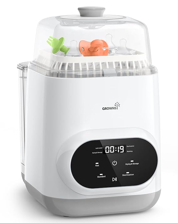 Grownsy EaseClean Bottle Washer All-in-One Washer and Sterilizer and Dryer | Thoroughly Cleans Bottles, Pump Parts & Baby Essentials, Effortlessly Washes, Sterilizes & Dries - No Hand Washing Required
