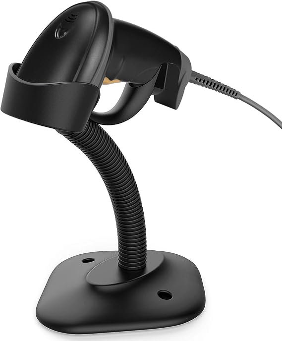 Esup Barcode Scanner with Stand USB Barcode Scanner Wired Handheld Laser Barcode Reader with Adjustable Stand (with Stand)