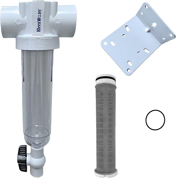Kleenwater 1.5 Inch PVC Slip Fit Connection, 50 GPM, 100 Mesh Stainless Screen, Whole House Spin Down Sand and Sediment Filter Compatible with Rusco, Vu-Flow, WaterSource, Boshart and Campbell
