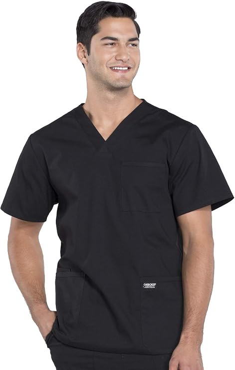 Cherokee Workwear Professionals WW695 Men's V-Neck Solid Scrub Top