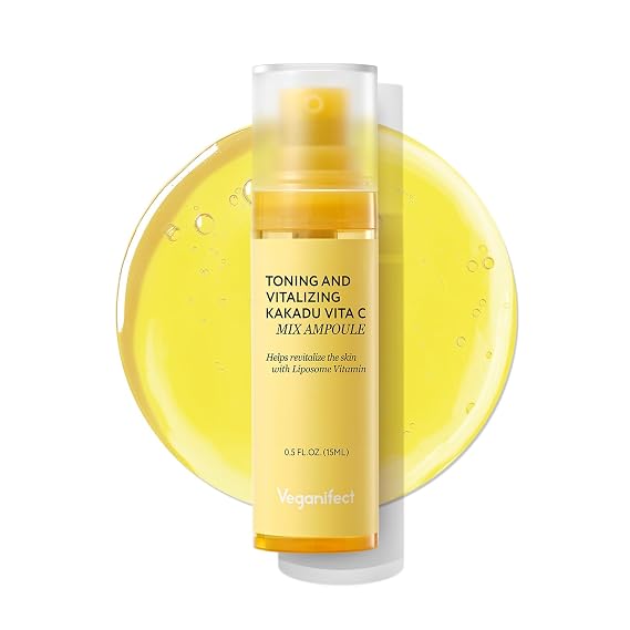 VEGANIFECT Vitamin C Dark Spot Ampoule with Kakadu Plum & Glutathione | Concentrated vitamin C ampoule with freeze-dried liposomes, Kakadu plum and glutathione for dark spots and uneven tone
