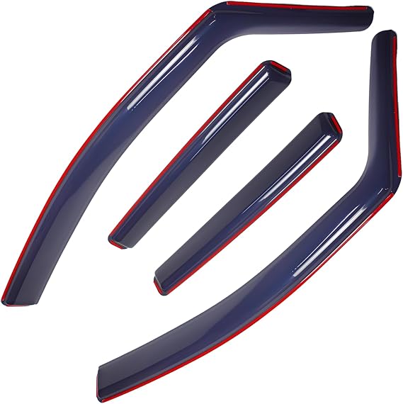 In-Channel Wind Deflector for Toyota Yaris MK2 2005-11 5-door Hatchback, Window Visors Sun Rain Guard Vent Weather Shields, Smoke, 4Pcs