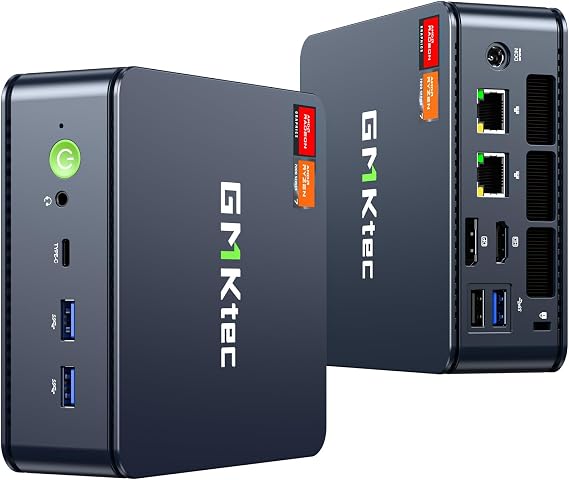 GMKtec M6 Ultra Gaming Mini PC Zen 4 Ryzen 5 7640HS (Upgraded 6600H/ 6800H/U), 32GB RAM DDR5 1TB SSD Dual NIC LAN 2.5GbE Desktop Computers Office Home/Triple 4K Display/WiFi 6/USB4/BT 5.2/DP/HDMI 2.0