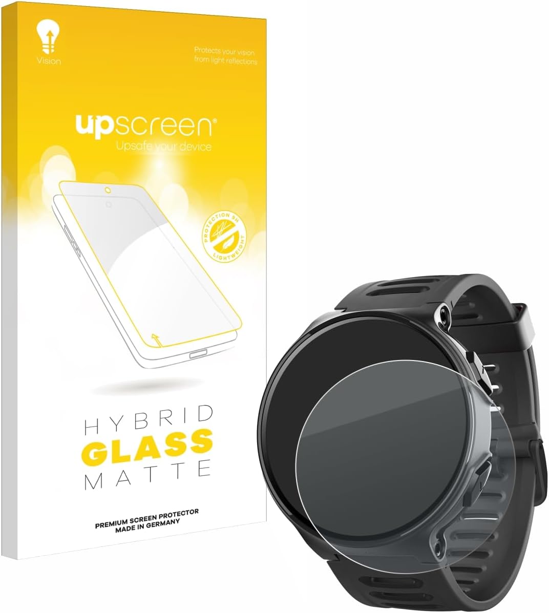 upscreen Matte Screen Protector Glass Film compatible with Kiprun 500 - Anti-Glare, Anti-Fingerprint, 9H Glass Protection