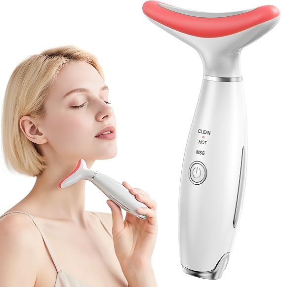 Red Light Therapy for Face,Multifunctional Face Massager with Micro-Current, LED Light Therapy & Vibration,Rechargeable Portable Facial Massager Tool Home Use,Micro-Current Facial Beauty Device
