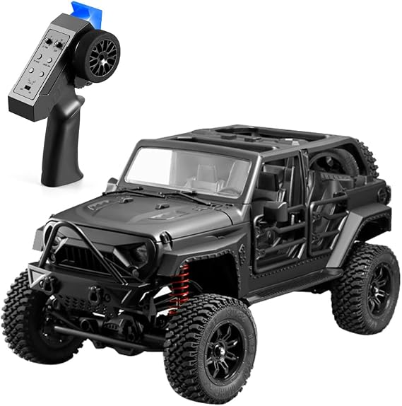 1/12 RC Rock Crawler MN-128, 4x4 4WD RC Jeep Truck, 2.4GHz Remote Control Off Road Car with LED Lights for Adults, Hobby Grade RTF Toy Vehicle Gifts(Black)