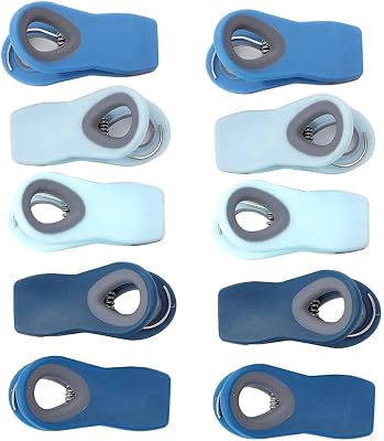 Dura Living Bag Clips with Magnet- Food Clips, Chip Clips, Bag Clips for Food Storage with Airtight Seal Grip for Bread Bags, Snack Bags and Food Bags Blue, Pack of 10