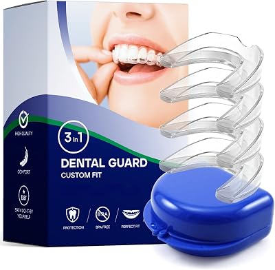 DEISANA Professional Mouth Guard - Pack of 4 - Upgraded Mouth Guard for Teeth Grinding, Anti Grinding Dental Night Guard, Stops Bruxism, Tmj & Eliminates Teeth Grinding, White