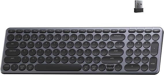 Keychron B4 Pro Ultra-Slim 96% Wireless Keyboard, Bluetooth/2.4 GHz/Wired Connection Keyboard with Numpad, Launcher, Up to 300 Hours Battery Compatible with Mac Windows Linux - Space Gray