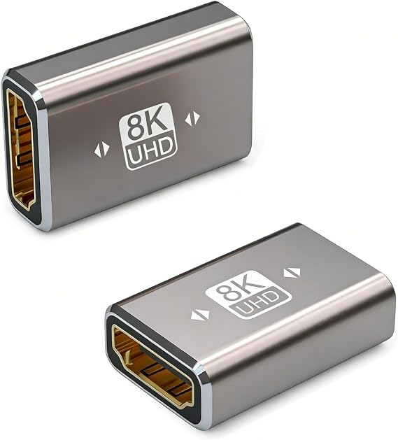 HDMI Coupler 8K, HDMI Female to Female Adapter, Gold Plated , 2 Pack