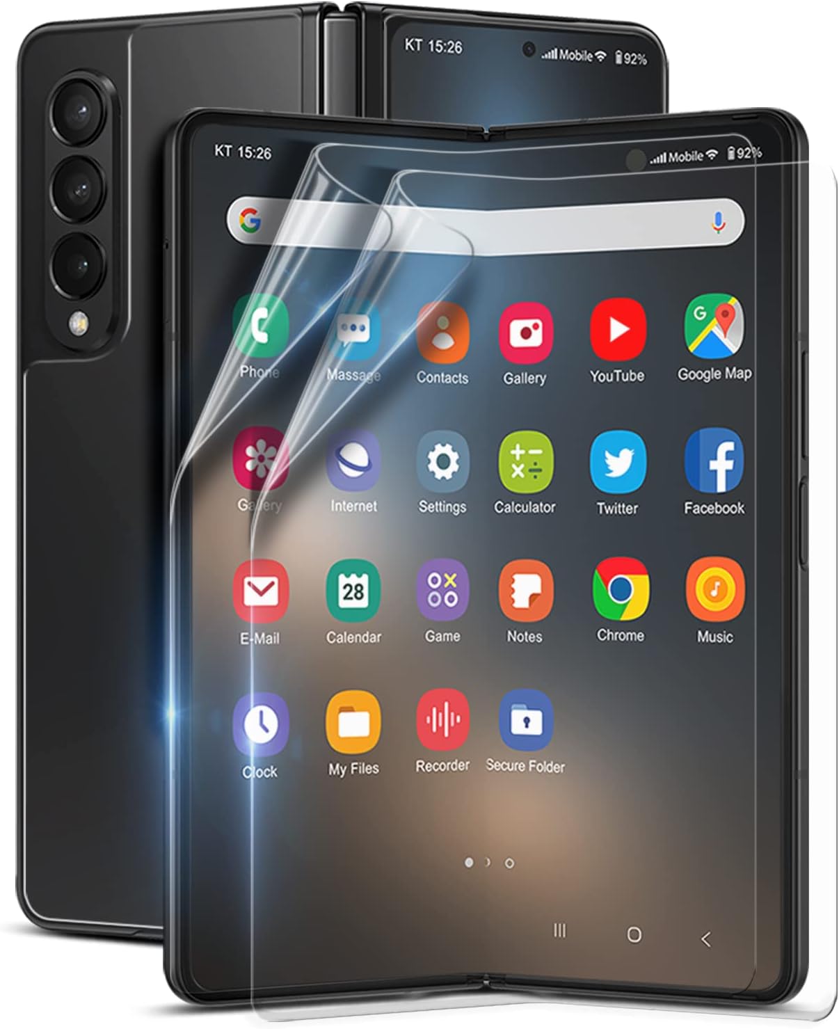 1PACK 2PCS] GOBUKEE Compatible for Soft Premium Clear TPU Film Screen Protector Inner X 2, Full Coverage Samsung Galaxy Z Fold 4 5G,Case Friendly, Bubble Free, Self-Healing