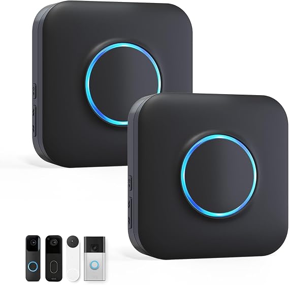 WiFi Wireless Doorbell Chime for Google Nest, Ring, Blink -2 Pack