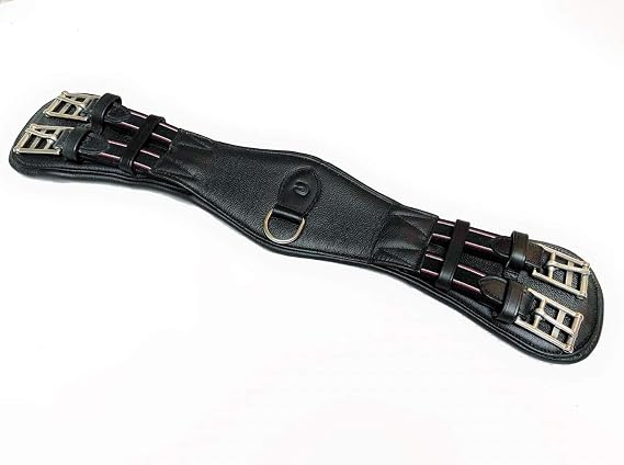 " Super Soft Dressage Girth 100% English Calf Leather BLACK (65 cm (26"))
