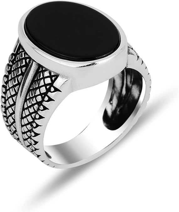 Men Onyx Stone Ring, Oval Onyx Stone, Men Sterling Silver Ring, 925k Silver Men Jewelry, Men Vintage Ring, Gift for Husband