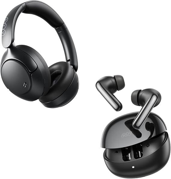 QCY H3 Pro Headphones Black + Melobuds N60 Earbuds Black